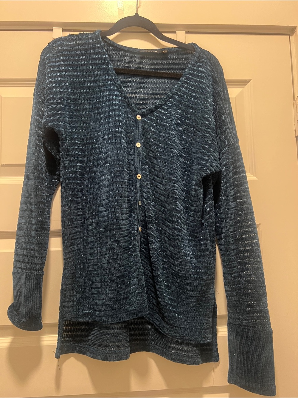 Blue Women's Button-Front Lightweight Knit Sweater